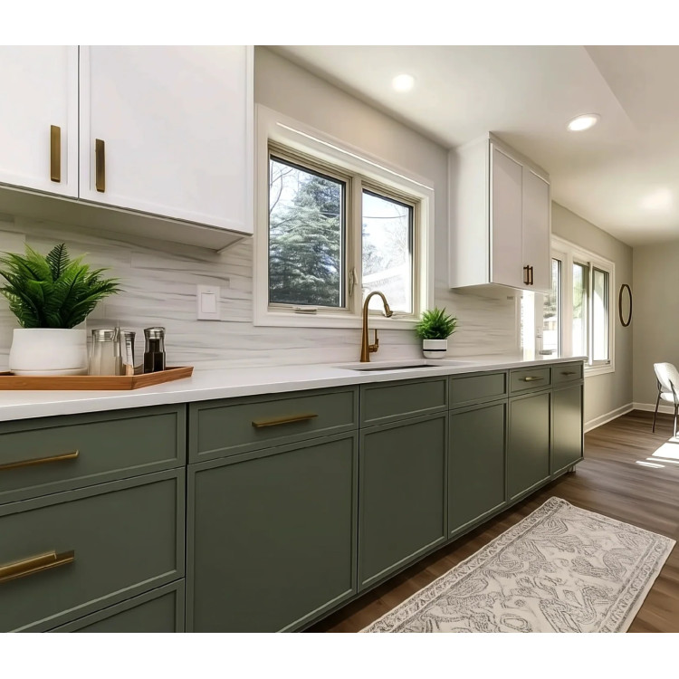 Hunter Shaker Slim Shaker Green | Modern Green Kitchen Cabinets| In Stock | Shop ...